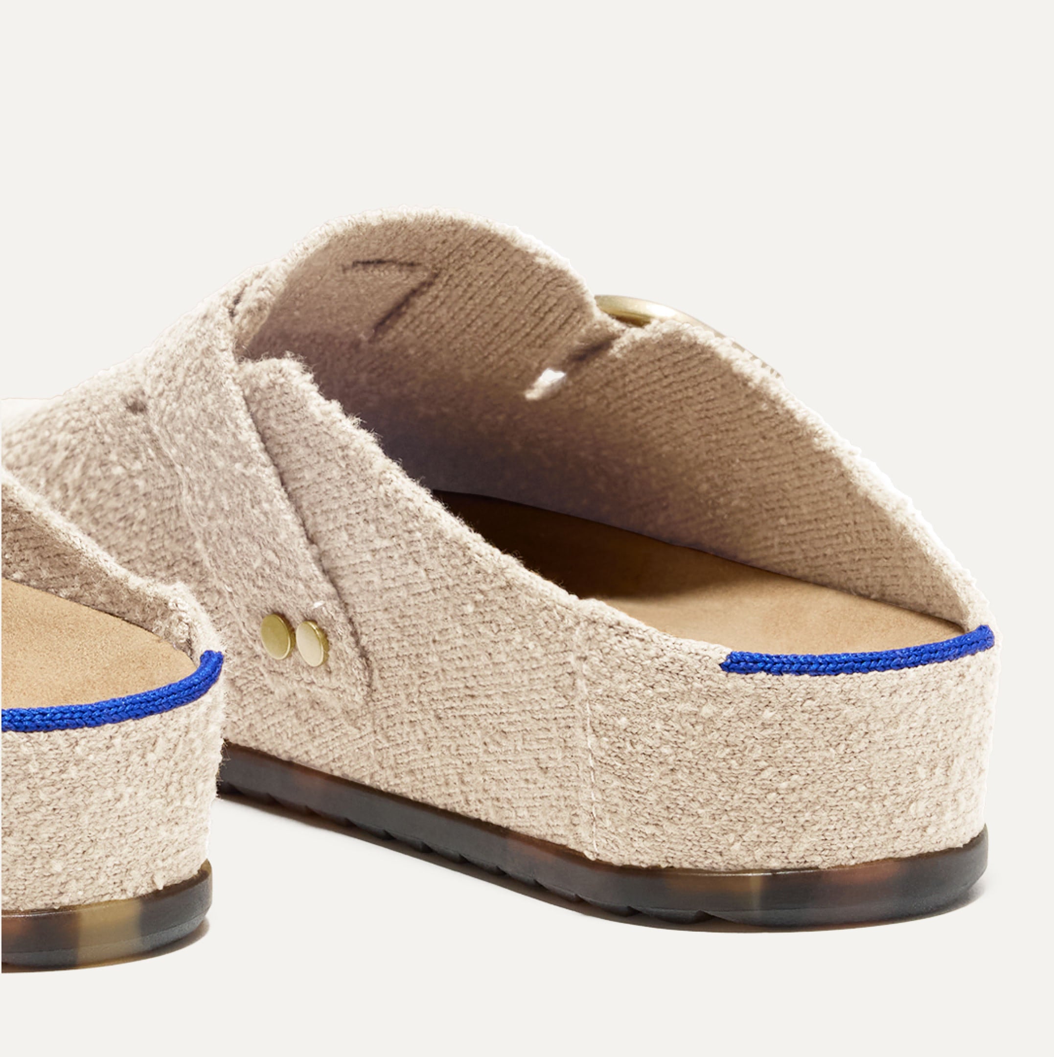 The Buckle Clog - Soft Black Bouclé