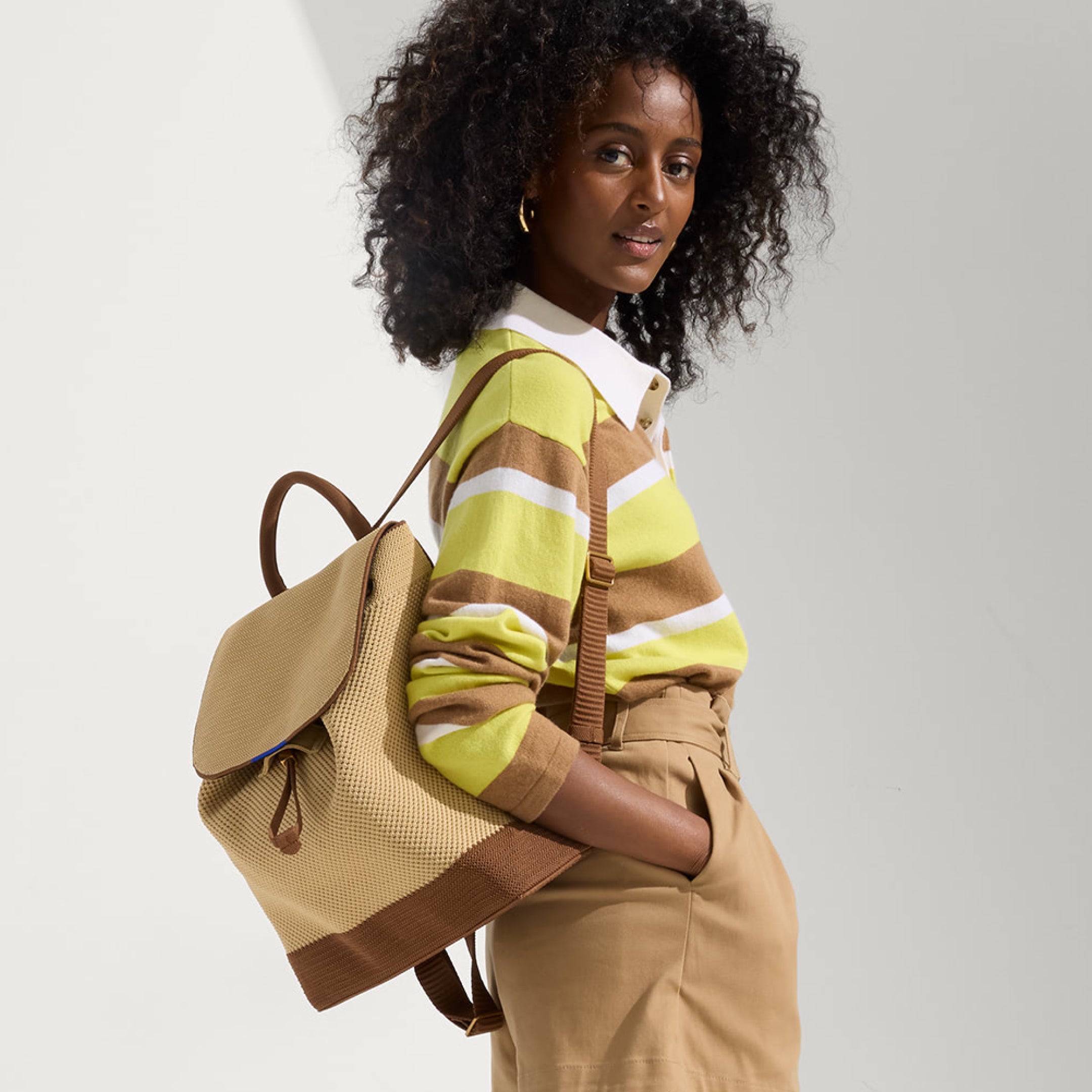 The Cinch Backpack in Coconut Crochet | Rothy's