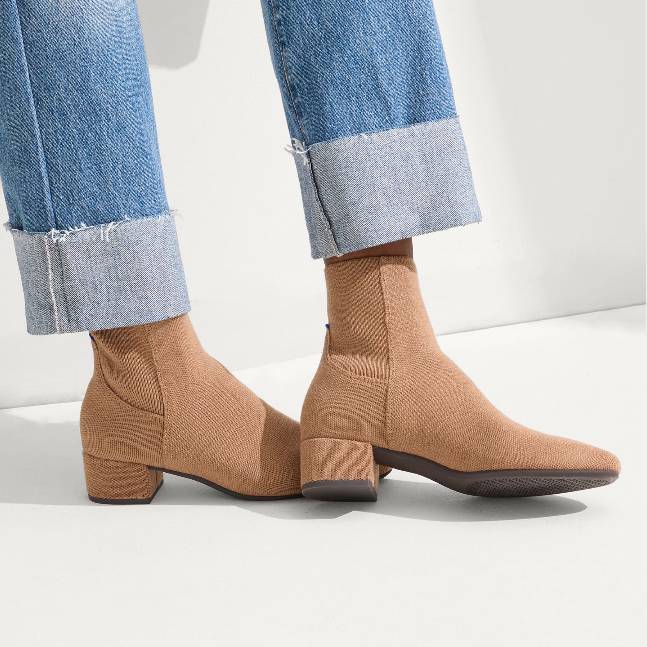 The Classic Boot in Tobacco Heeled Ankle Boots Rothy's