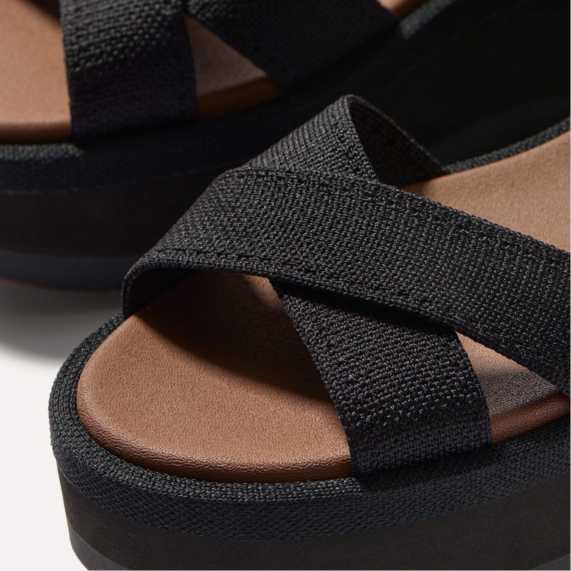 The CrissâCross Lightweight Wedge in Black | Rothy's