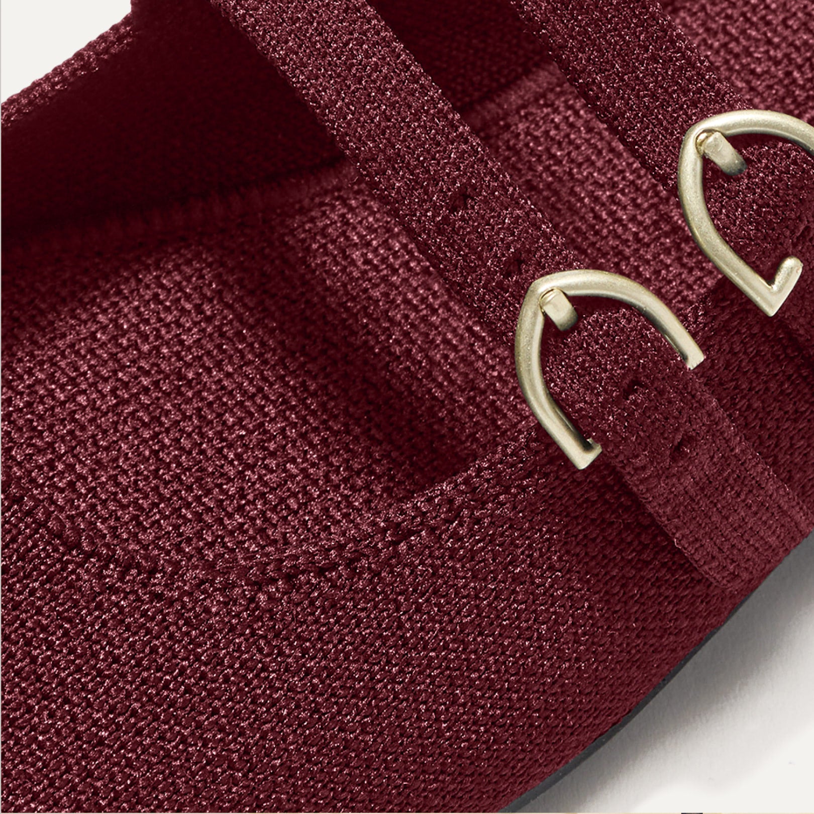 Close up of the buckle details on The Double Buckle Mary Jane.