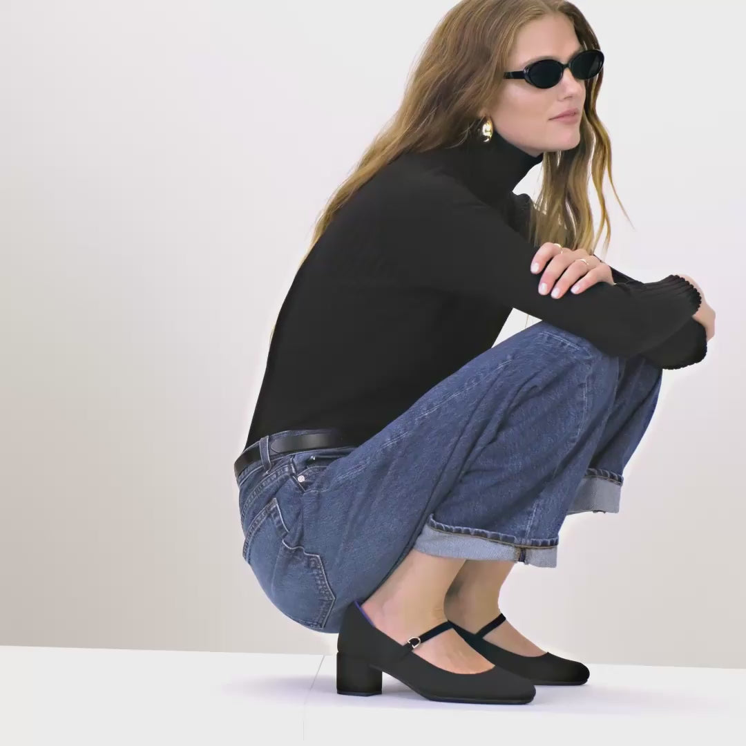 (取寄) レディース ザ メアリー ジーン ヒール Rothy's women The Mary Jane Heel Black The Mary Jane Heel in Black | Rothy's