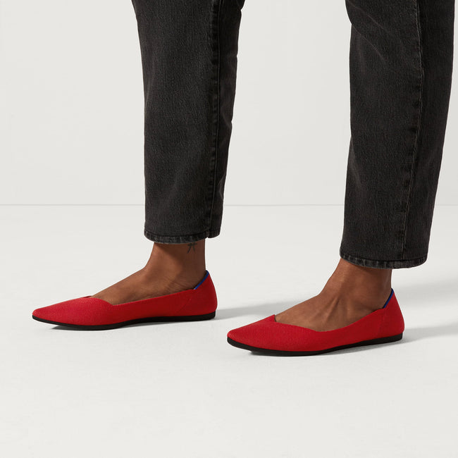 hover | Model wearing The Point in Bright Red.