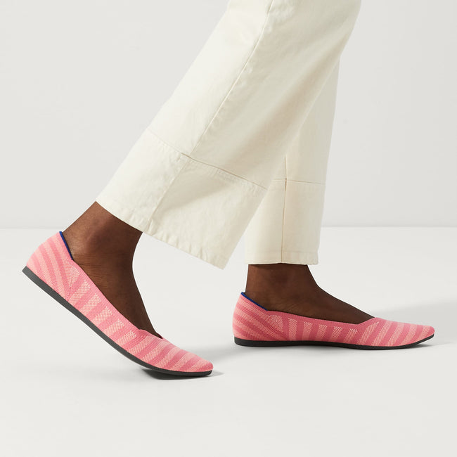 hover | Model wearing The Point in Macaron Stripe.
