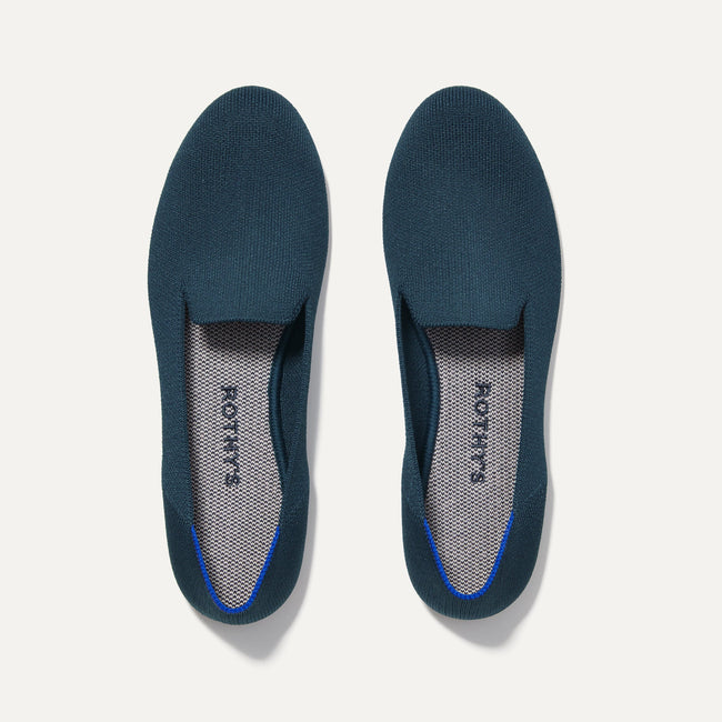 The Loafer in Navy shown from the top. 