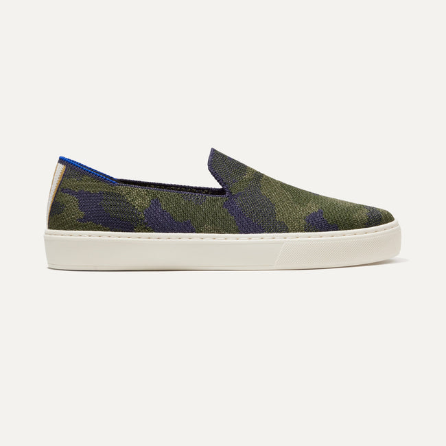 The Original Slip On Sneaker in Spruce Camo | Women's Shoes | Rothy's