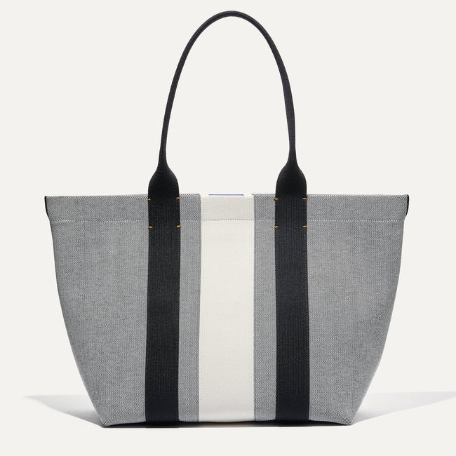 The Essential Tote in Grey Mist shown from the front.