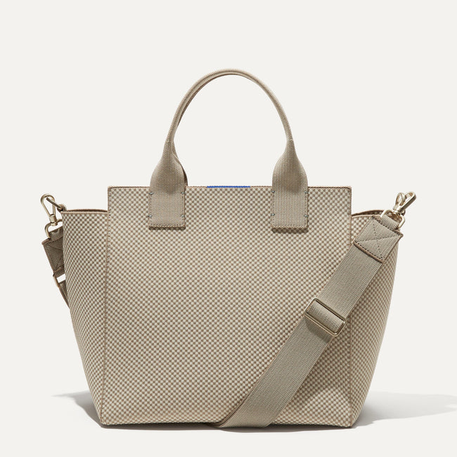 The Handbag in Coastal Mini Check shown from the front. 