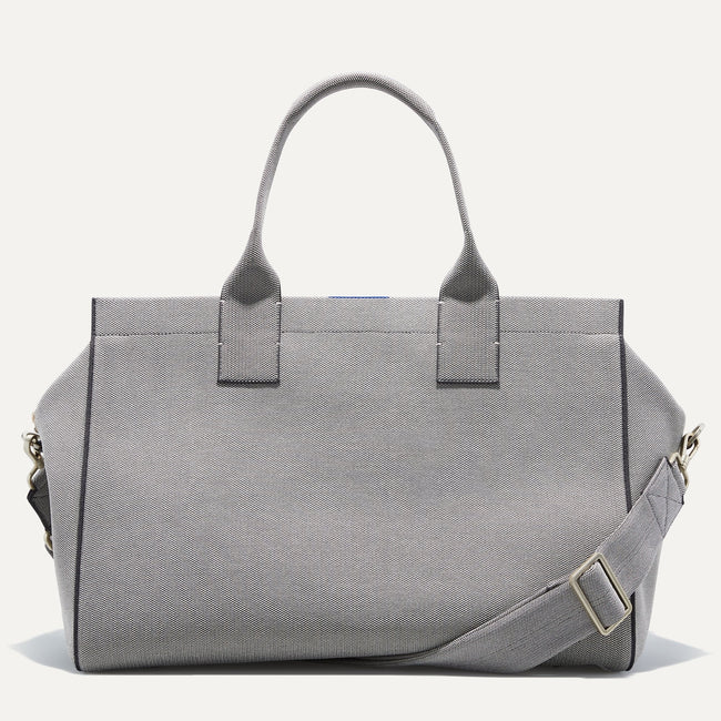 The Overnighter in Stone Grey shown from the front. 