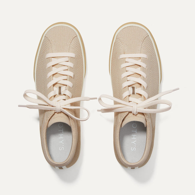 The Lace Up Sneaker in Biscuit | Women's Shoes | Rothy's