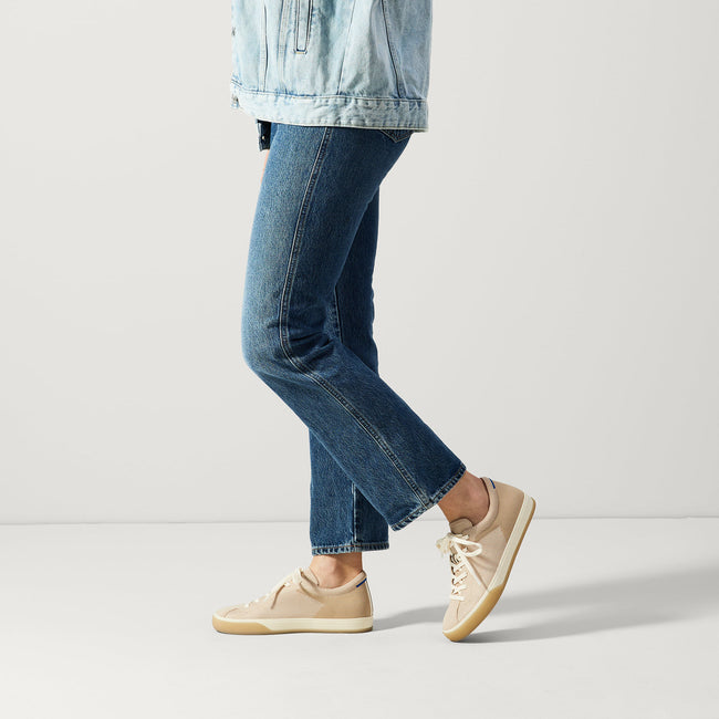 The Lace Up Sneaker in Biscuit, Women's Shoes