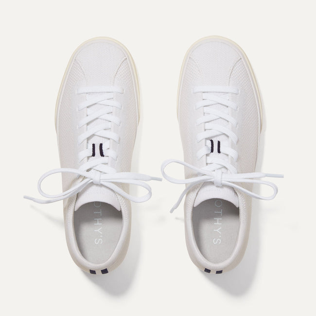 The Lace Up in Bright White shown from the top. 
