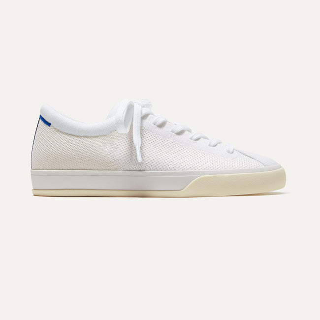 The Lace Up in Bright White shown from the side. 