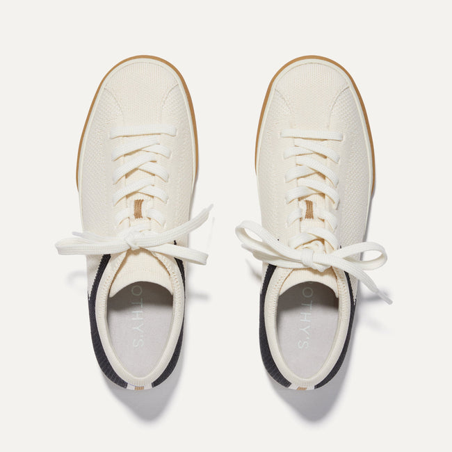 The Lace Up Sneaker in Lighthouse shown from the top. 