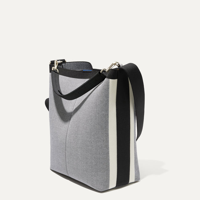 The Bucket Bag in Grey Mist shown from a diagonal view.
