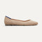 The Square toe flat shoe in Ecru shown from a side view showing the outsole.