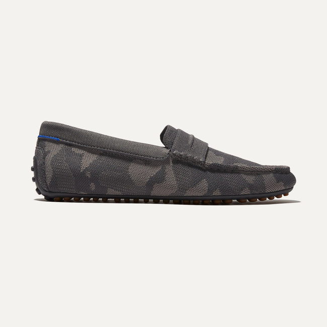 The Driving Loafer in Pavement Camo shown from the side. 