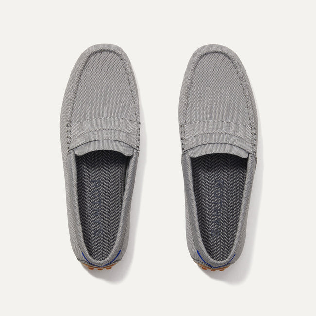 A pair of The Driving Loafer in Falcon shown from the top. 