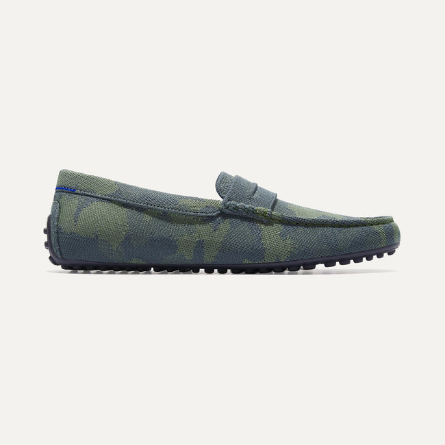 The Driving Loafer in Forest Camo shown from the side.