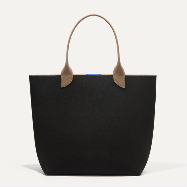 The Lightweight Tote in Black Portobello shown from the front.