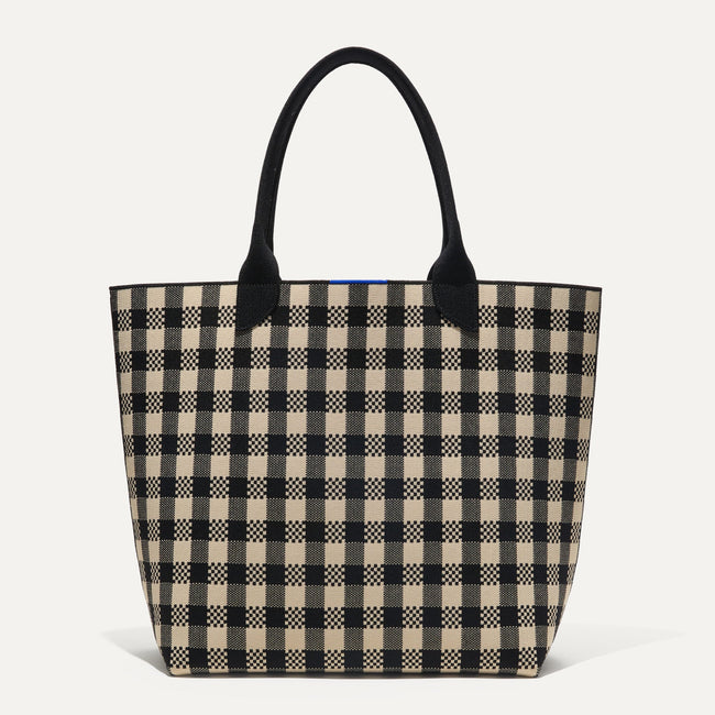 Black And White Check Tote Bag