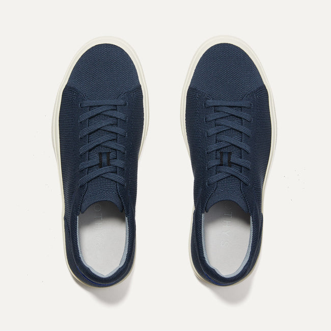 The RS02 Sneaker in Navy shown from the top.