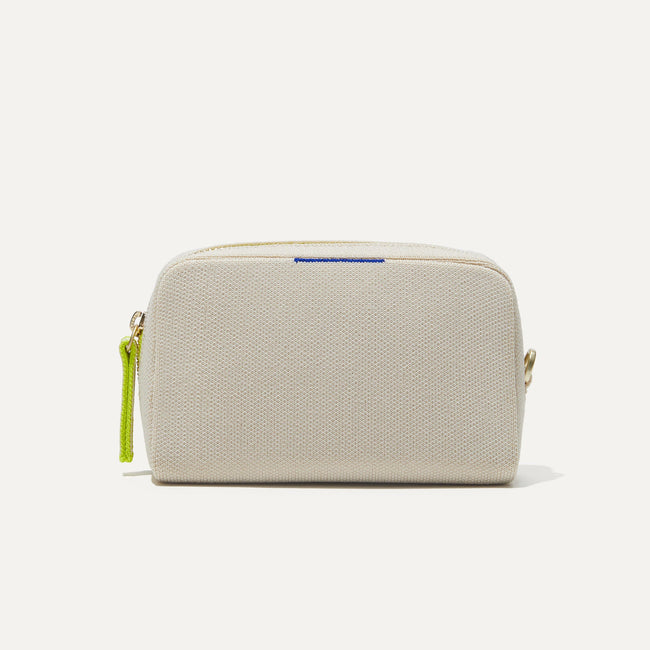 The Mini Universal Pouch in Alabaster shown from the front.
