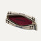 The Mini Universal Pouch in Cream and Black Plaid shown from the top, with zipper open and interior exposed.