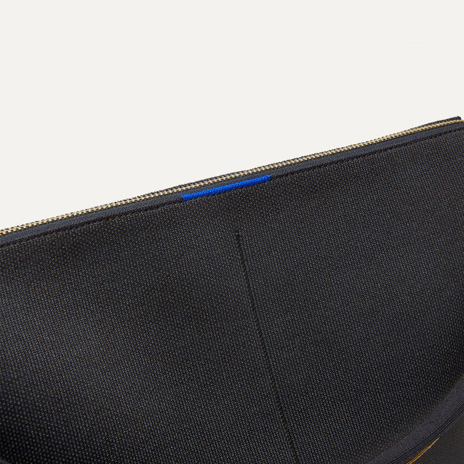 Besto V Purse Handbag Navy Blue Black Top Handle Gold Tone Hardware Zipper