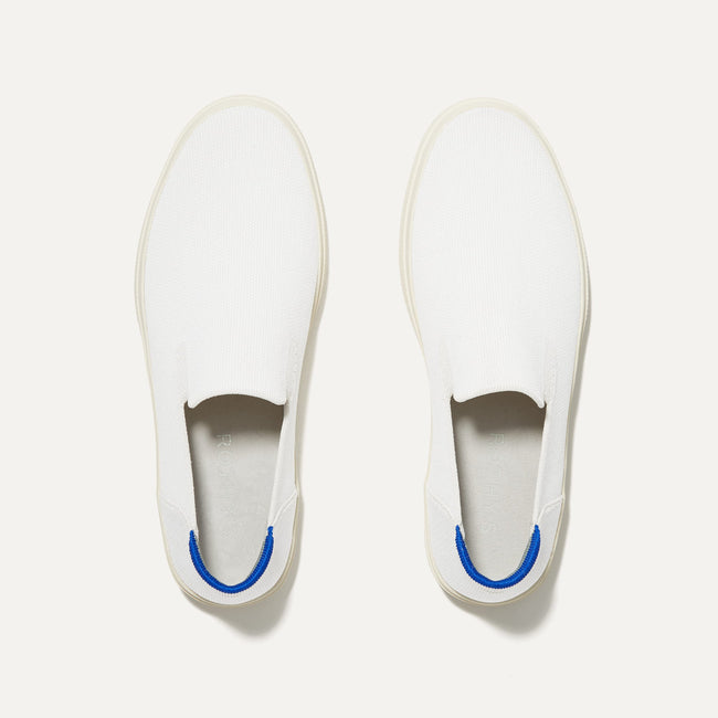 The City Slip On Sneaker in White shown from the top.