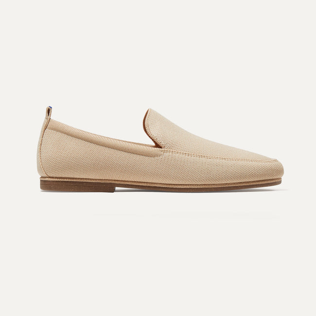 The Ravello Loafer in Sand shown from the side.