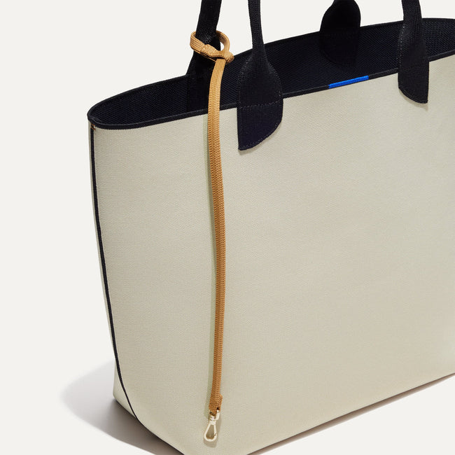 Plain Off-White Natural Cotton Tote With Shoulder Handles